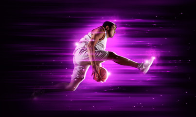 Fototapeta na wymiar Basketball player players in action