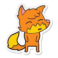 sticker of a cartoon fox