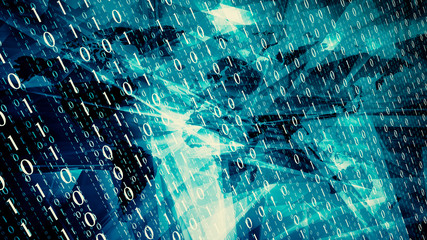 Digital data transfer, cyber security concept