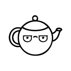 line drawing cartoon teapot