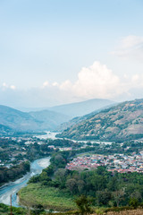 Bocono River crossing the city of Bococo in the Trujillo Andean Mountain