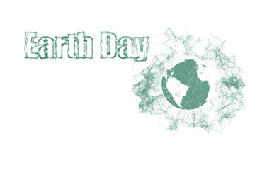 Earth Day with the globe. Happy Earth Day typography plexus design for greeting cards and poster.