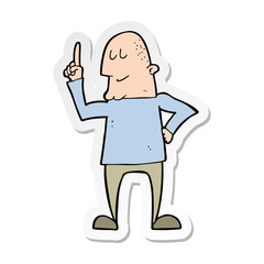 sticker of a cartoon man pointing finger
