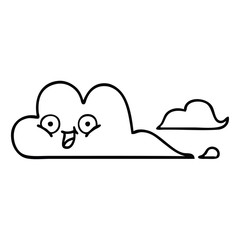 line drawing cartoon storm cloud