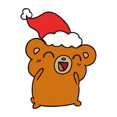 christmas cartoon of kawaii bear