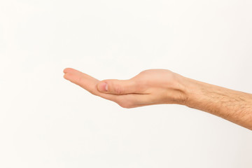 Open hand on white background