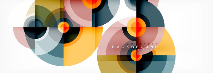 Obraz premium Circle geometric composition abstract background design, cover, template, brochure, flyer.