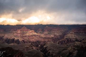 Golden Clouds Over Grand Canyon at Sunrise