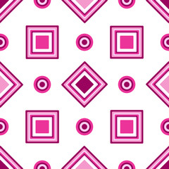 Seamless pattern of geometric shapes of pink hues © NewMast