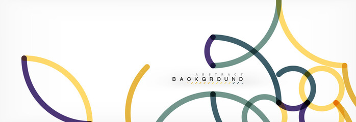 Curly wave lines abstract background design, transparent color lines on gray