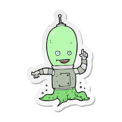 sticker of a cartoon alien spaceman