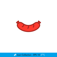 Sausage Icon / Vector - In Color Design