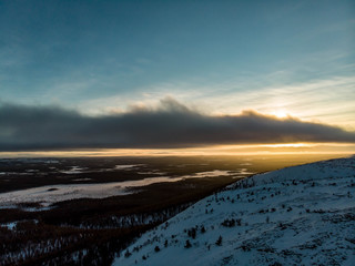 Fototapeta premium Sunset in Lapland Finland