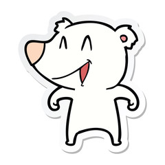 sticker of a polar bear cartoon