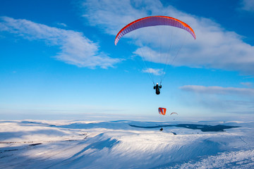 paragliders over Ingleborough