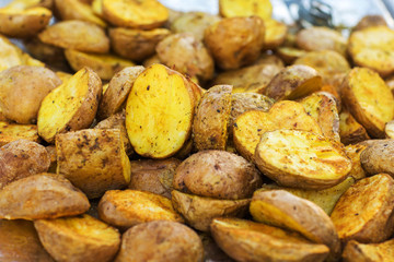 fried potatoes on the grill