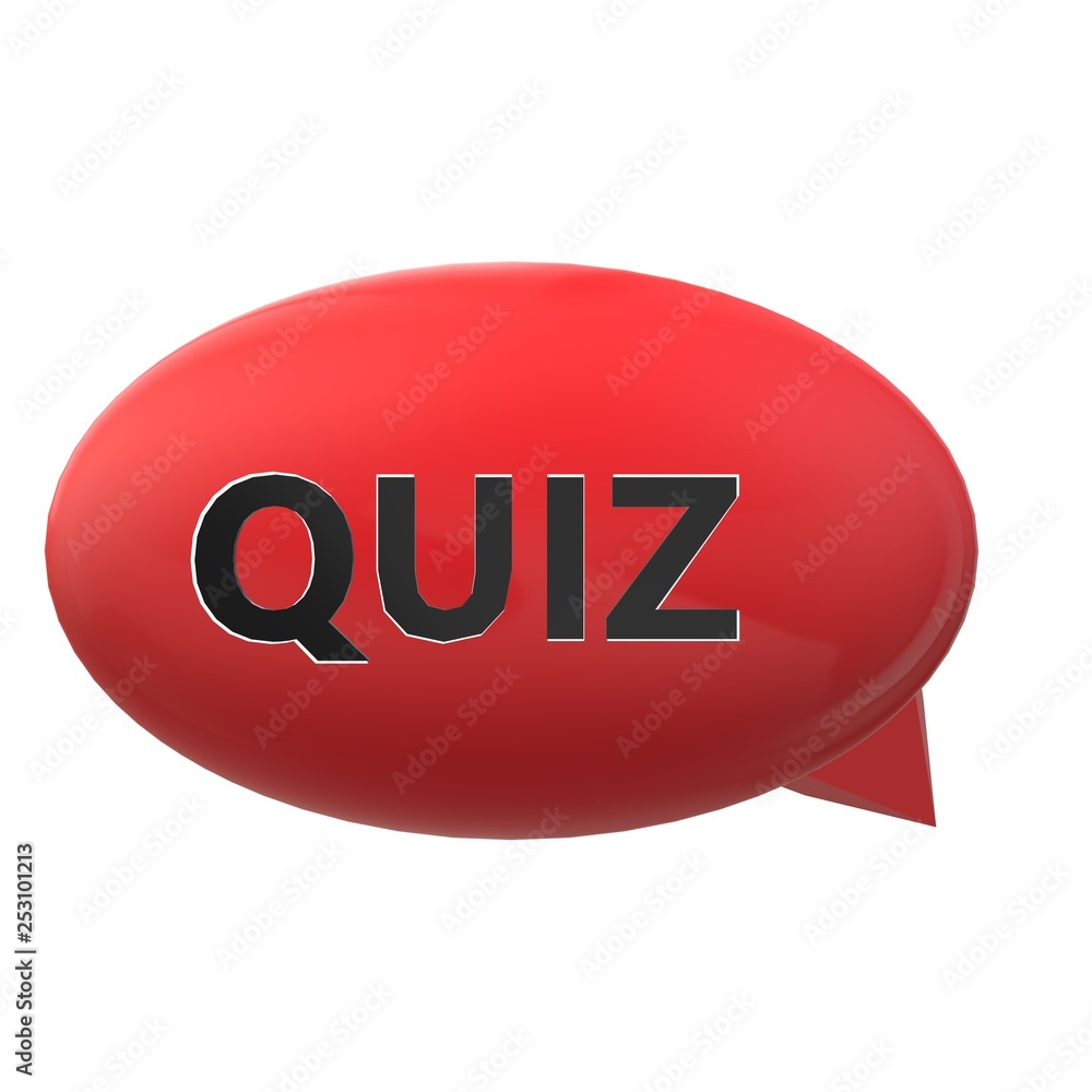 Aufkleber 3d quiz speech bubble on white background. flat style. quiz speech bubble icon for your web site des