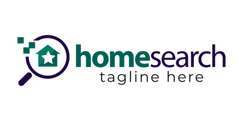 Modern home search logo concept