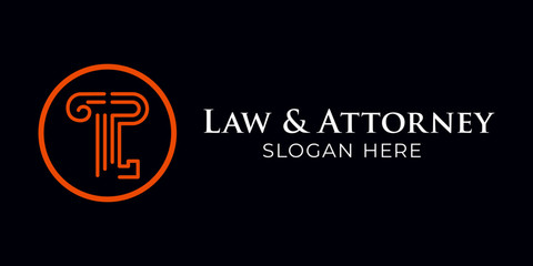 Pillar icon for attorney and law logo concept