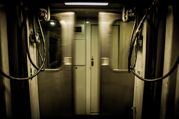 Train doors as they close