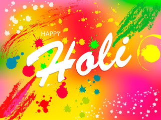 Indian Festival Of Happy Holi colorful Background Illustration.