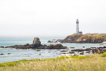 Point Arena Lighthouse in Mendocino County, California, United States.