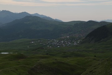 Fototapeta premium green village views. savsat/artvin/turkey