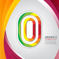 abstract number zero rainbow style, arc colorful background vector