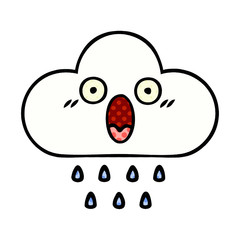comic book style cartoon rain cloud
