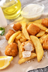 Fish and chips - traditional english fast food