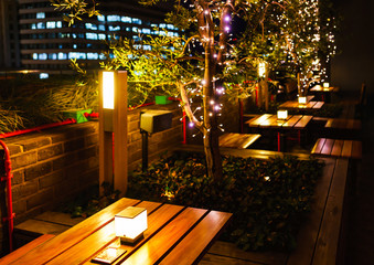 [日本] 夜のカフェテラス (No.1686)