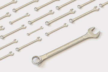 wrench on a bright white background. Pattern for your design