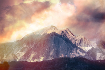 Fototapeta premium Apuan alps in a magical light