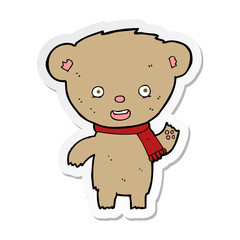 sticker of a cartoon teddy bear