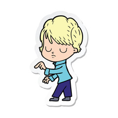 sticker of a cartoon woman