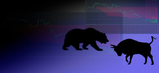 Bear and the bull, the stock exchange