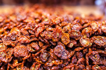 Sun-dried tomatoes on local market