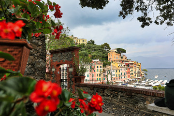 Portofino is a resort town in the Italian Riviera.  This is a popular tourism destination for travel in northwestern Liguria Italy.