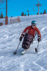 Athletes with physical disabilities - handicapped skier, person with a disability