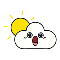 cute cartoon sun and cloud