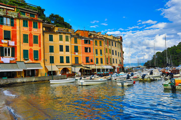Portofino is a resort town in the Italian Riviera.  This is a popular tourism destination for travel in northwestern Liguria Italy.