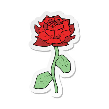 sticker of a rose cartoon