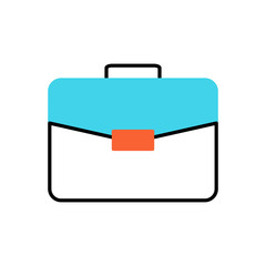 Briefcase Flat Related Vector Icon. Isolated on White Background.