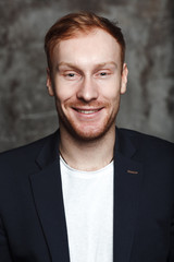 Young male portrait vertical close up
