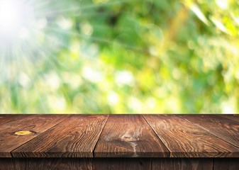 Empty wooden table background