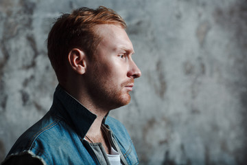 Young male profile portrait
