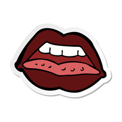 sticker of a cartoon sexy lips symbol