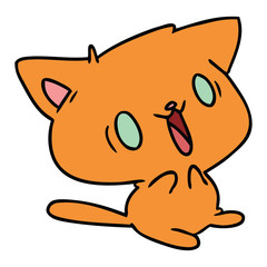 cartoon of cute kawaii cat