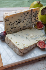 Gorgonzola picant and dolce Italian blue cheese, made from unskimmed cow's milk in North of Italy