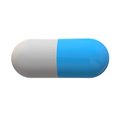 3D blue medical pill icon on white background. flat style. pill capsule sign for your web site design, logo, app, UI. capsules symbol. medical and healthcare concept.